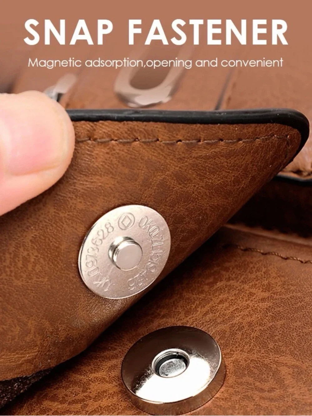 Brown PU Leather Laptop Briefcase for Men